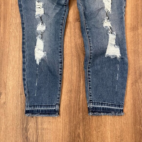 Level 99 Distressed Slim Raw Ankle Denim Jeans Sz 28 - Picture 7 of 13